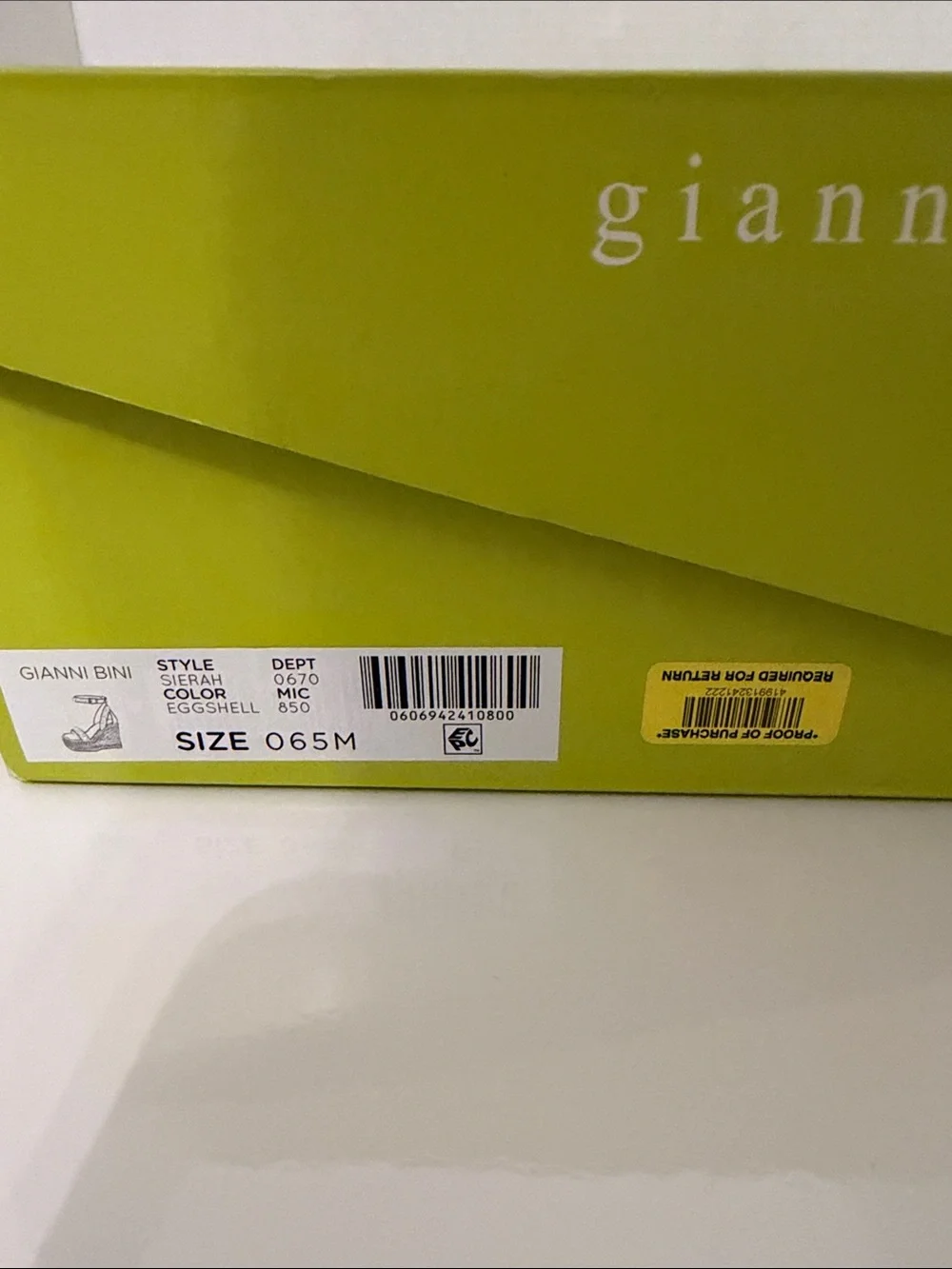 Gianni Bini 6.5 Sierah Eggshell Pearl-Embellished Wedge Sandals